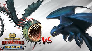 TOOTHLESS VS TITAN WHISPERING DEATH  DRAGONS RISE OF BERK Gauntlet Event [upl. by Tabby]