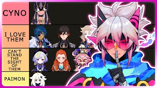 RANKING MY FAVORITE GENSHIN IMPACT CHARACTERS [upl. by Cassiani762]