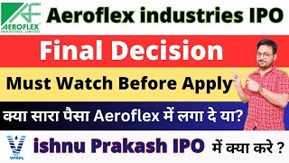 Final decision  Aeroflex Industries limited IPO Apply or Not  Vishnu Prakash  Aeroflex IPO GMP [upl. by Stila342]