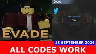 ALL CODES WORK Evade ROBLOX  SEPTEMBER 18 2024 [upl. by Perlman]