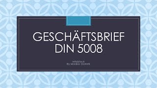 Geschäftsbrief  alte DIN 5008 mit Infoblock [upl. by Yasibit]