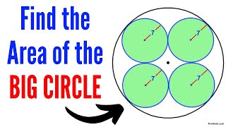 Can You Find the Area of the BIG Circle  Quick and Easy Tutorial [upl. by Inaboy300]