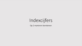 Indexcijfers [upl. by Atsyrhc]