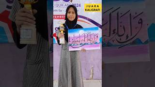 Juara Lomba Menggambar Kaligrafi Kontemporer tingkat SMP  Drawing Calligraphy shortvideo [upl. by Onidranreb698]