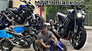 Yamaha MT09 Convert to ALL BLACK Edisi  PowderPaint SportRim Paint PU Repaint by TylooWork [upl. by Ahsimek]