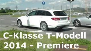 PREMIERE Mercedes CKlasse TModell 2014 Erlkönig ungetarnt S205 New CClass TModel undisguised [upl. by Aierbma676]