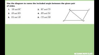 Use the diagram to name the included angle between given pairs of sides [upl. by Lyrred]