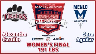 2020 NWCA MultiDivision National Duals  NAIA Womens FINAL  Castillo vs Aguilar  191 [upl. by Kenney]