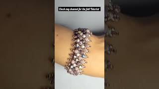 Diy Beaded Netted Bicone Bracelet tutorial handmadejewllery beadedbracelet shorts diytutorial [upl. by Madeline]