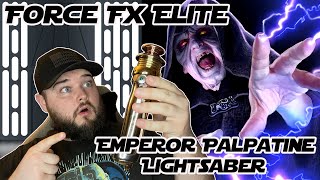 Emperor Palpatine Force FX Elite Lightsaber Unboxing amp Review IT HAS LIGHTNING [upl. by Romilda]