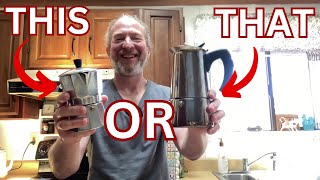 IMUSA Stovetop Coffee Maker versus Bialetti Musa Stovetop Espresso Maker [upl. by Ahsym981]