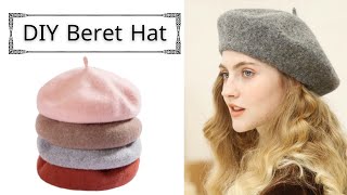 DIY Beret Hat  How to Make Beret Hat free pattern French Beret Cap [upl. by Ariada]