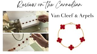 Review on the vancleefarpels Carnelian Alhambra Bracelet 5 Motifs [upl. by Anavoj581]