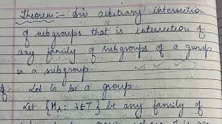 Arbitrary intersection of subgroups of a group is a subgroup  group theory paper  BSc maths [upl. by Denn445]