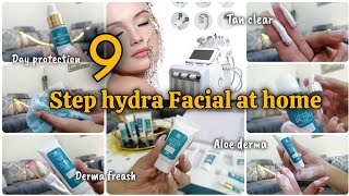 9 Step hydra facial at home  How to do hydra facial at home✨ viralvideo [upl. by Yknip]