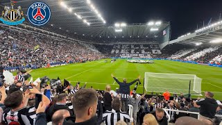 Newcastle United vs PSG  Champions League Anthem amp Atmosphere at St James Park [upl. by Aldo352]