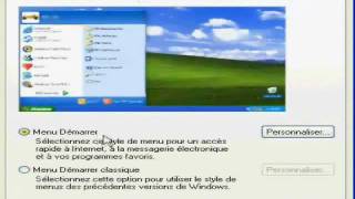 Windows XP Propriétés Barre des Taches et Menu Démarrer [upl. by Skvorak]