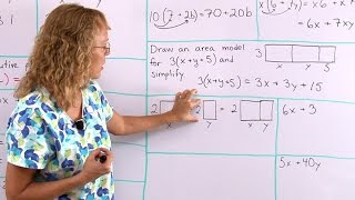 Factoring linear expressions using the distributive property backwards [upl. by Norrehs]