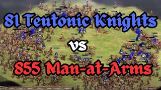 81 Teutonic Knights vs 855 ManatArms  Age of Empires 2 [upl. by Niuqram]