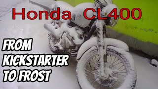 HONDA CL400 HONDA CB400SS запуск с кикстартера в мороз [upl. by Eirod]