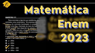 Matemática Enem 2023 Função  Para concretar a laje de sua residência uma pessoa contratou uma p [upl. by Louie189]