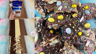 How to make EASY EASTER CHOCOLATE PRETZEL BARK Its SWEET SALTY PERFECTION [upl. by Lasonde581]