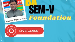 BA 5th Semester Foundation Live Class [upl. by Ilagam]