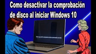 Como quitar la comprobación de disco en Windows 10  tirado [upl. by Irtimid478]