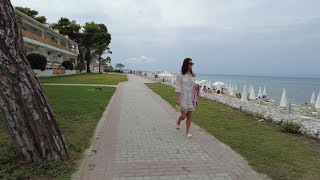 Day Walk in Chaniotis Kassandra Halkidiki  Greece Walking Tour 4K [upl. by Hadwyn]