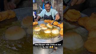 Desi Burger with Chole at Just Rs 40😱😵 Indian Street Food [upl. by Assela]