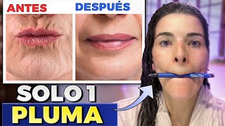 ¡ELIMINA LAS ARRUGAS DE LA BOCA usando 1 Bolígrafo en 30 segundos 🖊️ [upl. by Ashla]