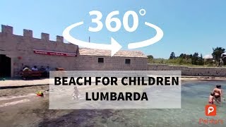 Beach for children — Lumbarda Korčula  360 VR  Croatia  Pointers Travel DMC [upl. by Naltiak]