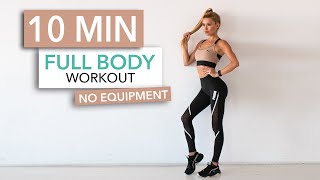 10 MIN FULL BODY WORKOUT  No Equipment  Pamela Reif [upl. by Questa]