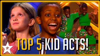 TOP FIVE BEST KID AUDITIONS from Britains Got Talent 2023 [upl. by Estey]