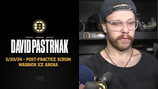 David Pastrnak speaks to the media about the Bruins coaching change [upl. by Barabbas]