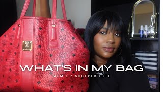 What’s In My Bag 2024 Red MCM Liz Tote Review [upl. by Hansel669]