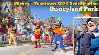 Mickeys ToonTown 2023 Rededication Ceremony at Disneyland with Mickey Minnie Pete and Pals [upl. by Tyrone]