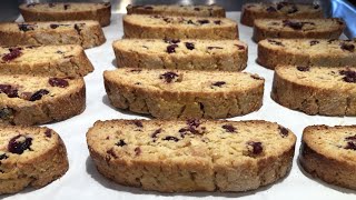 Cranberry Orange Biscotti  MarysKitchenMtl [upl. by Hsiwhem447]