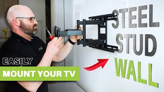 How Install a TV MOUNT into a STEEL STUD WALL  Kanto Explains [upl. by Uriia]