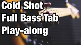 How To Play Cold Shot Stevie Ray Vaughn on Bass  Full Tab Playalong with Drum Track [upl. by Fuld933]