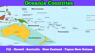 Oceania Continent Countries  World Map  Australia Continent my tricity pathshala [upl. by Otreblig]