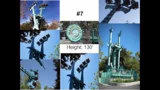 Top Ten Rides at Six Flags Discovery Kingdom [upl. by Galina]