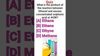 reaction bw Ethanol amp excess conc sulphuric acid at 443KEthaneEtheneEthyneMethaneChemistry [upl. by Arorua]