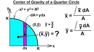 Mechanical Engineering Centroids amp Center of Gravity 5 of 35 Center of Gravity of a 14 Circle [upl. by Arised]