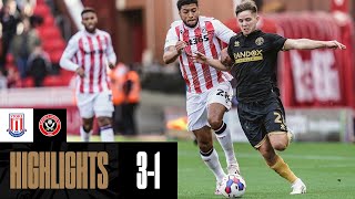 Stoke City 31 Sheffield United  EFL Championship highlights  Jagielka amp Delap goals down Blades [upl. by Cob]