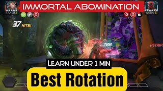 Best Rotation for Immortal Abomination  Learn under 1 minute  mcoc marvel contest [upl. by Nevram545]