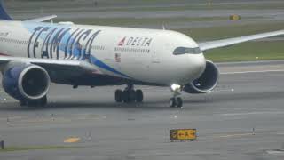 Plane Spotting JFK Airport  TWA Hotel  Delta Team USA [upl. by Benny44]