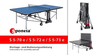 Sponeta S 570  72  73 e  Montageanleitung Tischtennistisch  Instructions for assembly and use [upl. by Doty]