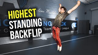 HIGHEST Standing Backflip Challenge [upl. by Ayor134]