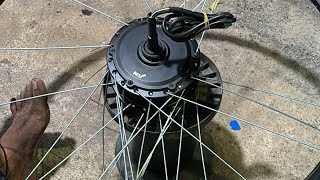 How to install hub motor in 29inch bicycle wheel electric conversion [upl. by Earissed]